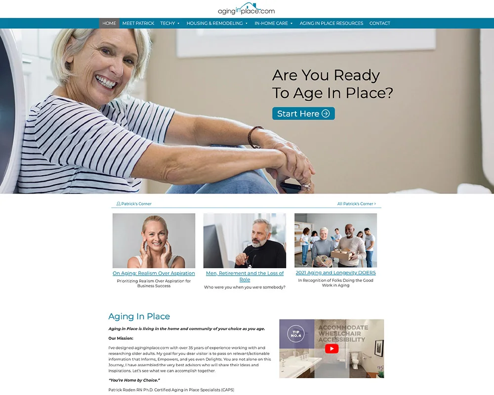 Aging in Place website design