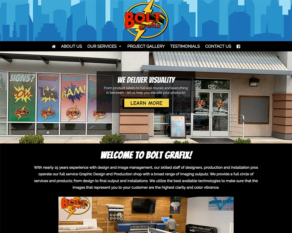 Bolt Grafix website design