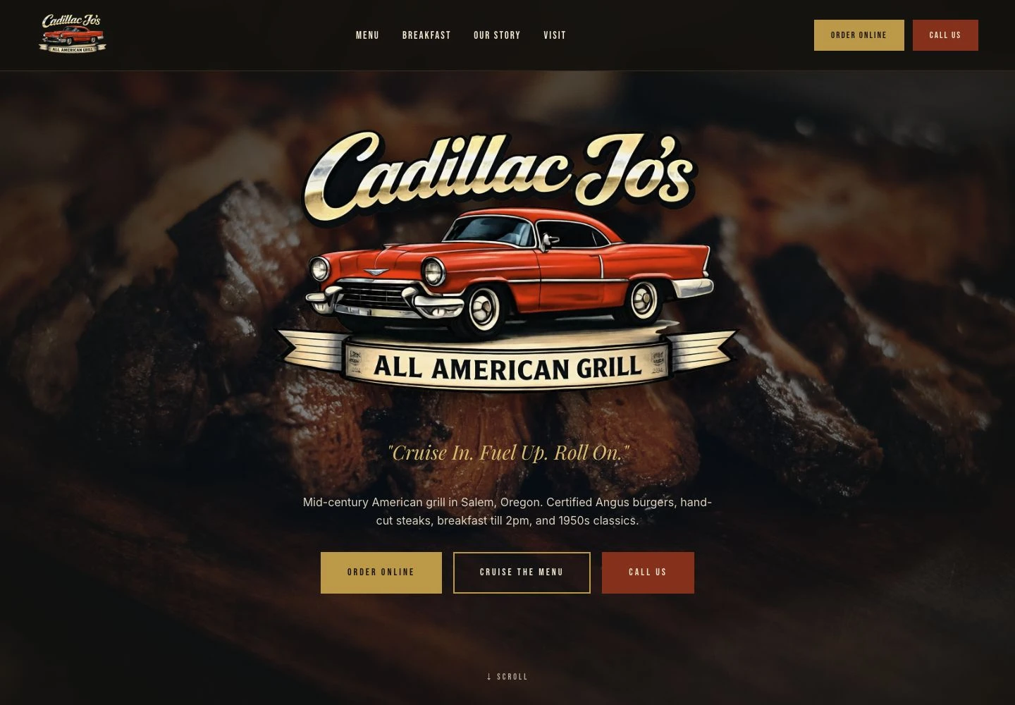 Cadillac Jos homepage screenshot