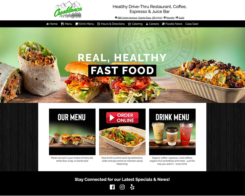 Casablanca Coffee & Grill website design