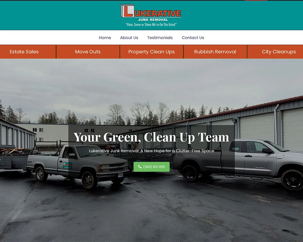 Lukerative Junk Removal website design