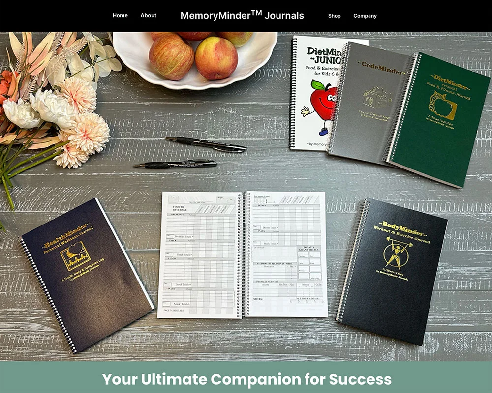 Memory Minder Journals website design