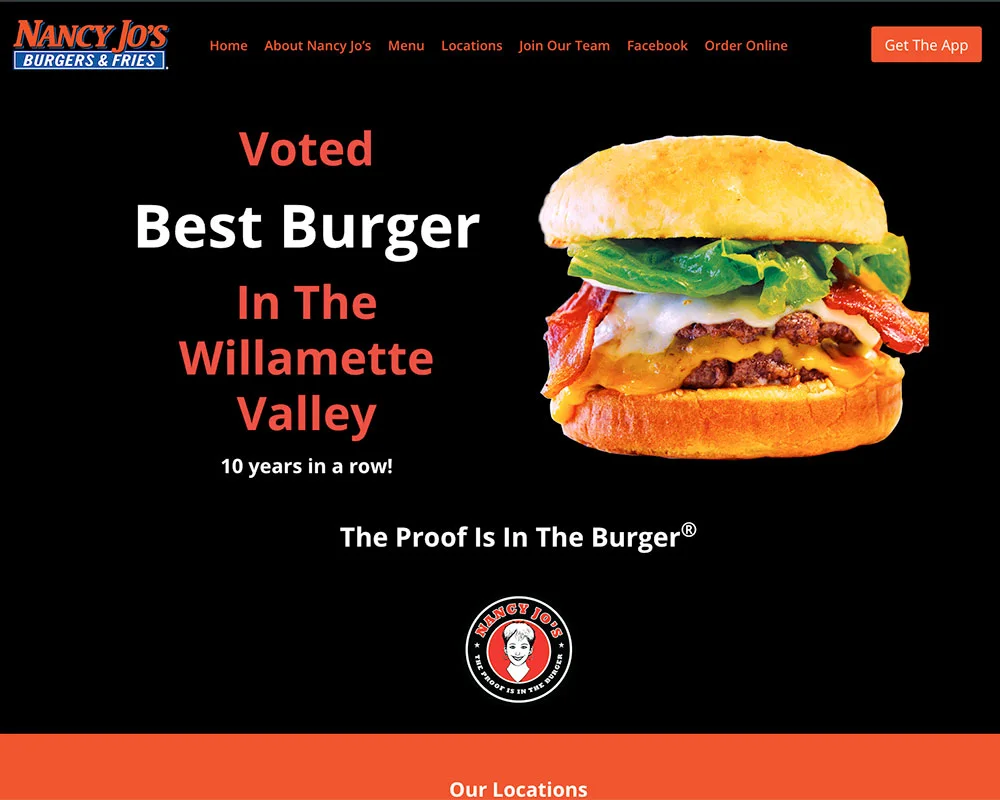 Nancy Jo's Burgers website design