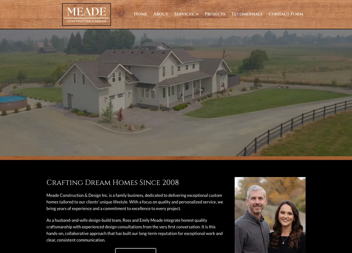 Meade Construction & Design website design