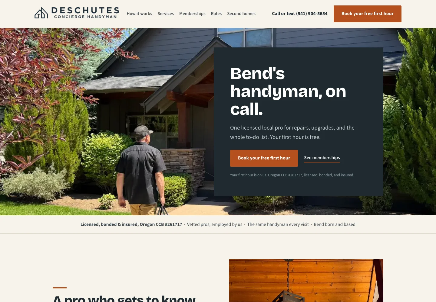 Deschutes Concierge Handyman homepage