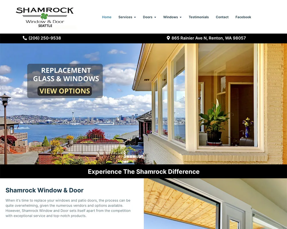 Shamrock Window & Door website design