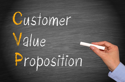 Customer Value Proposition written in chalk on a blackboard